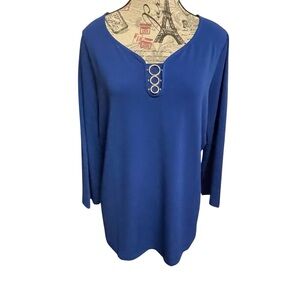 By design Chic Royal Blue Long Sleeve Women's Top